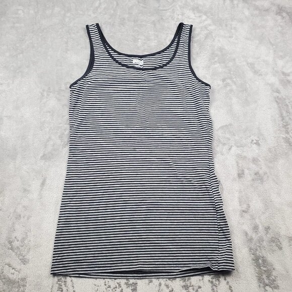 Duluth Trading Tank Black & Gray Striped Classic Womens Small No-Yank Utility - Picture 1 of 10